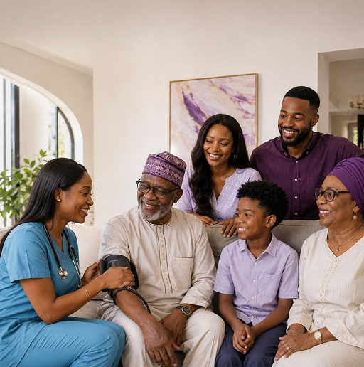 Caregiver supporting an elderly person